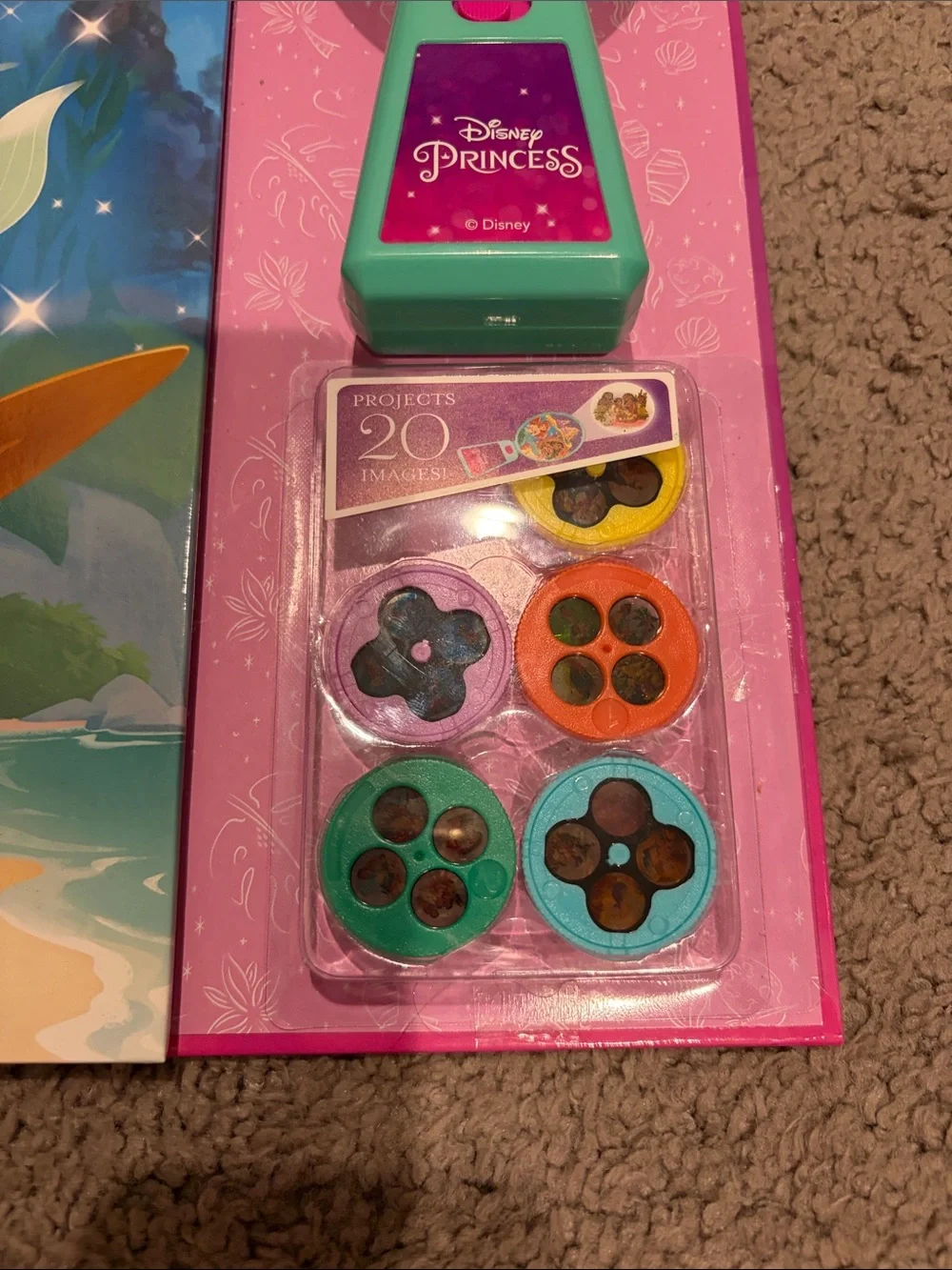 Disney Princess Movie Theater Storybook & Projector - Pink, Teal